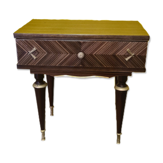 French Rosewood veneer Bedside Table From Nf Ameublement, 1960s