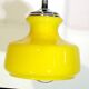 1970 adjustable pendant light, bright yellow opaline, very good condition, hangs h 65,,,, h28x25