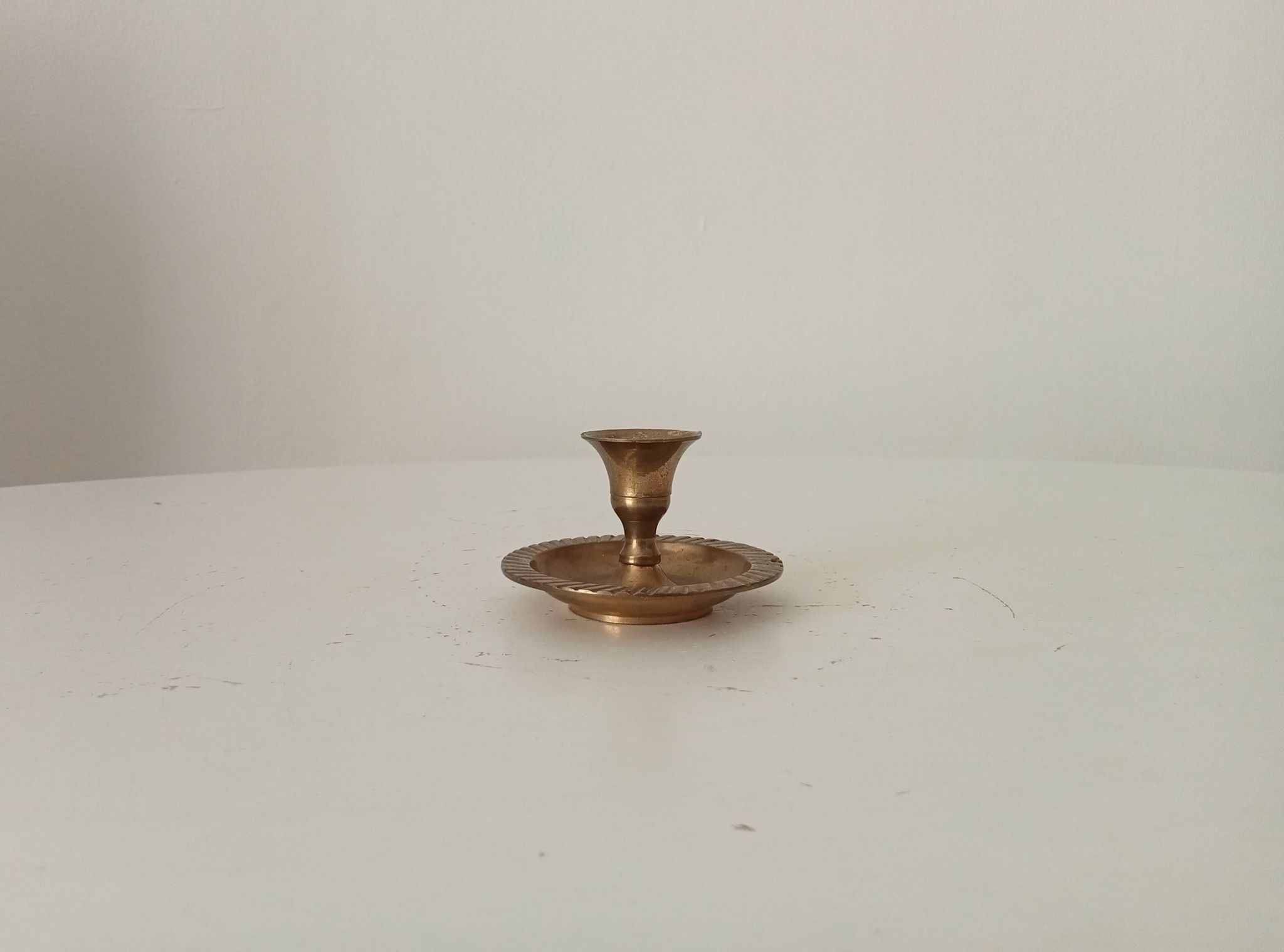 Bougeoir vintage en laiton doré