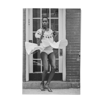 Silver photo baryta paper black and white ilford 310g 1910 40x60cm PINUP Naomie Sims