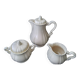Set Sarreguemines coffee maker, sugar bowl, ivory cream pot