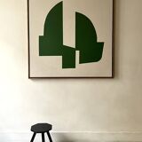 Large contemporary painting Green Forms Audrey Noel dated & signed