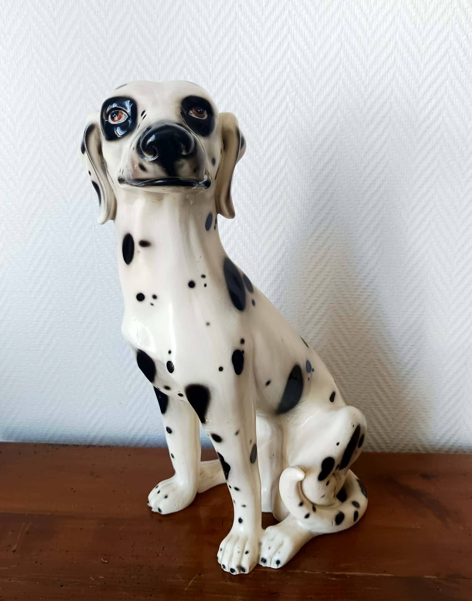 Vintage ceramic Dalmatian dog, Italy 1970.