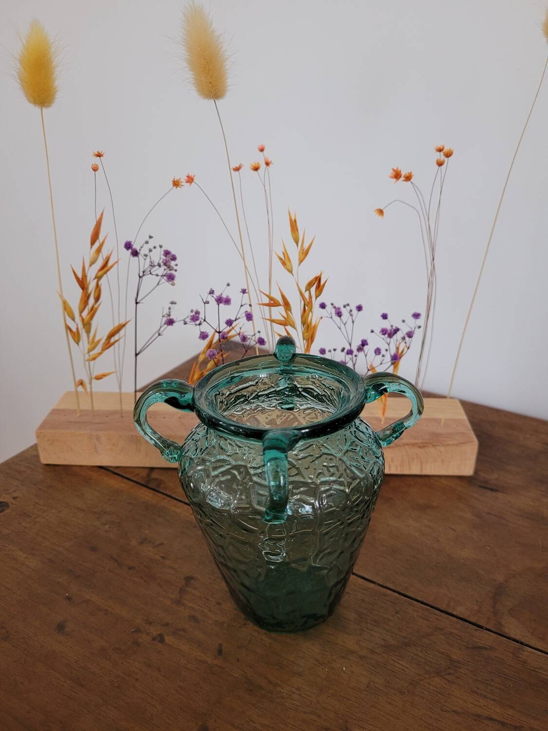 Small glass vase with 4 handles