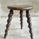 Vintage stool milking stool beech wood