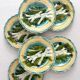 6 antique asparagus plates in Salins faience barbotine