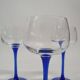 Set of 5 vintage blue wine glasses by Luminarc, France 1960's