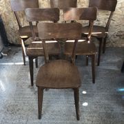 Série de 6 chaises bistrot scandinave bois vintage