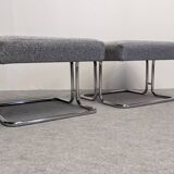Pair of Space Age tubular ottoman stools, 1960s-70s