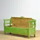 Antique pine bench with storage, 1900s