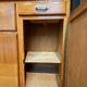 Buffet Double Corps Vintage Art Déco / Populaire en Bois Blond