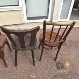 set of 6 mismatched vintage wooden bistro chairs