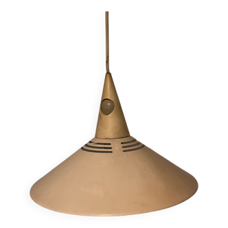 Beige metal pendant light, 1980s