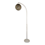 Adjustable metal floor lamp with its vintage smoked ball model from Roger Pradier 1970