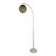 Adjustable metal floor lamp with its vintage smoked ball model from Roger Pradier 1970