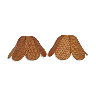 Pair of wicker wall wall light