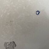 Antique, flat, bowler cup, centerpiece, Gien earthenware, nineteenth century, Renaissance décor