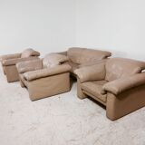 ‘Model 4000’ leather sofa set by Rolf Benz, Set of 4