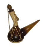 glass and wicker beak bottle