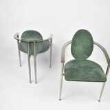 2 Belgo Chrom dinning chairs Memphis style