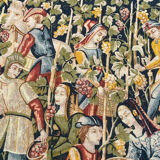 Tapisserie vintage sérigraphiée à la main "les vignerons"