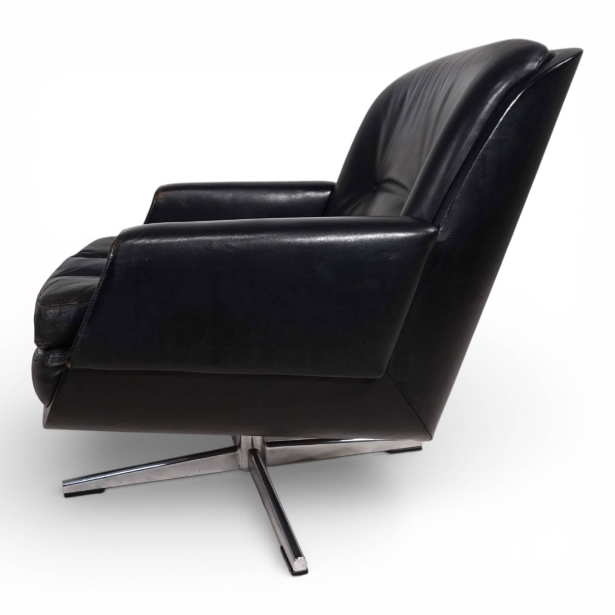 Fauteuil en cuir Eugen Schmidt, 1960