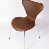 Series Seven Chair Model 3107 In Walnut Elegance Leather By Arne Jacobsen