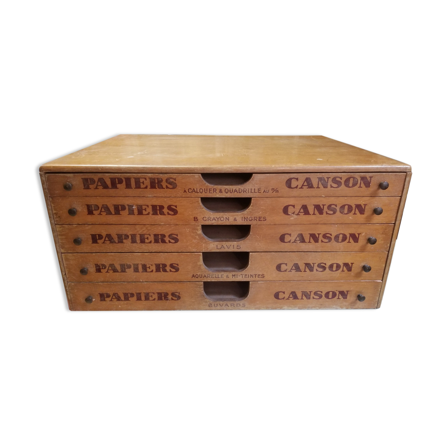 Old wooden furniture Papers Canson with 5 drawers