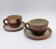Cups and saucer in traditional Puisaye stoneware.