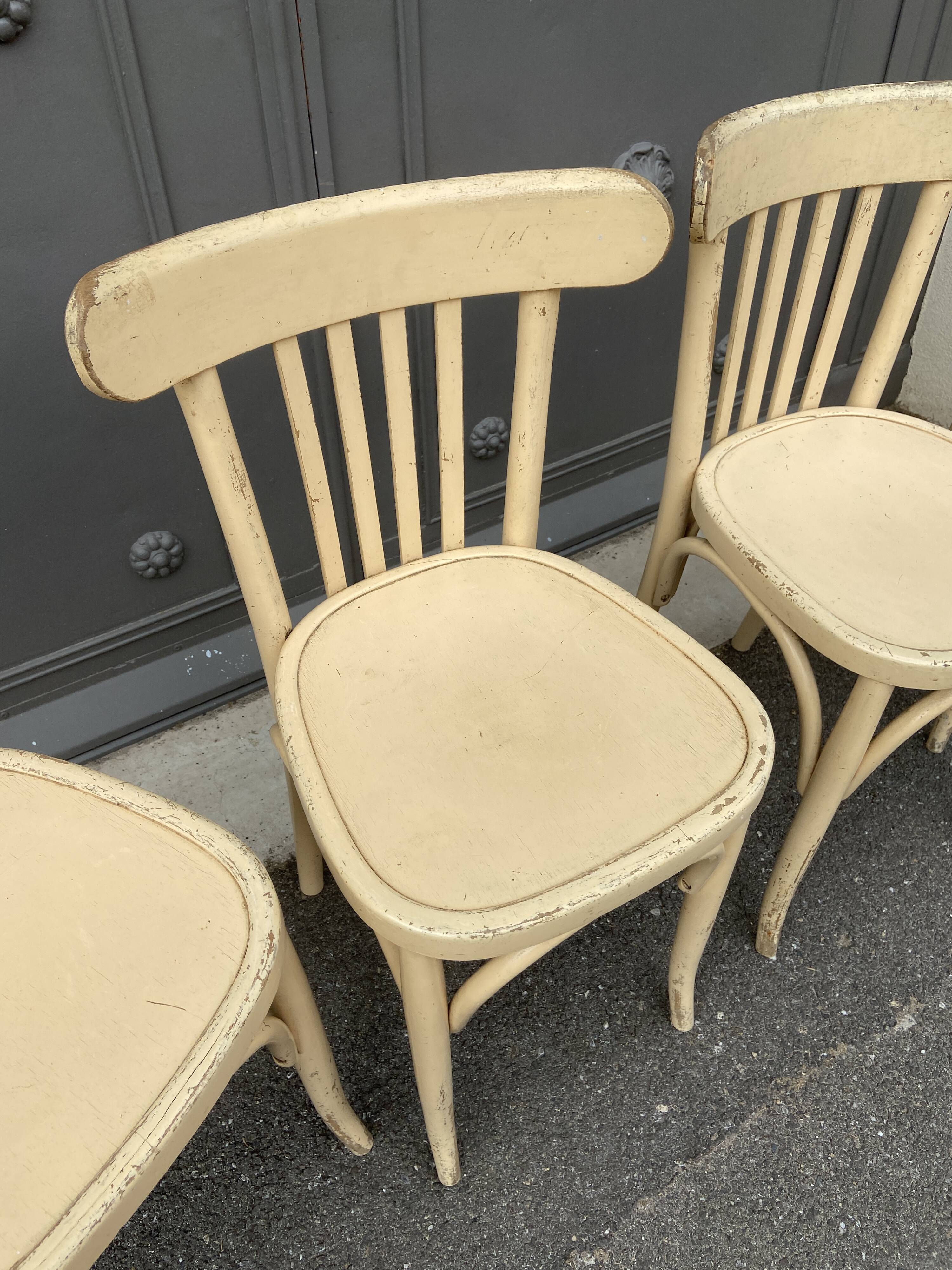 4 chairs bistro vintage coffee 1950