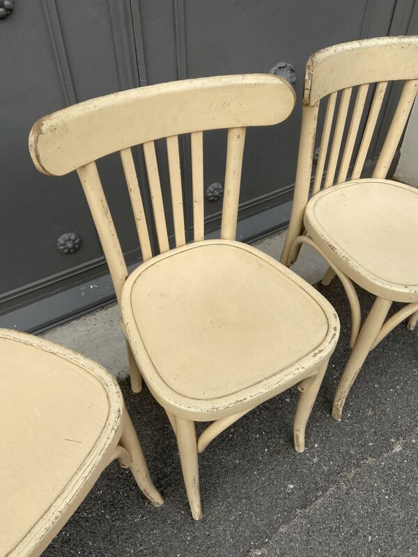 4 chaises bistrot café vintage 1950