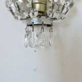 Pair of silver-plated balloon wall lights with pendants, circa 1970.