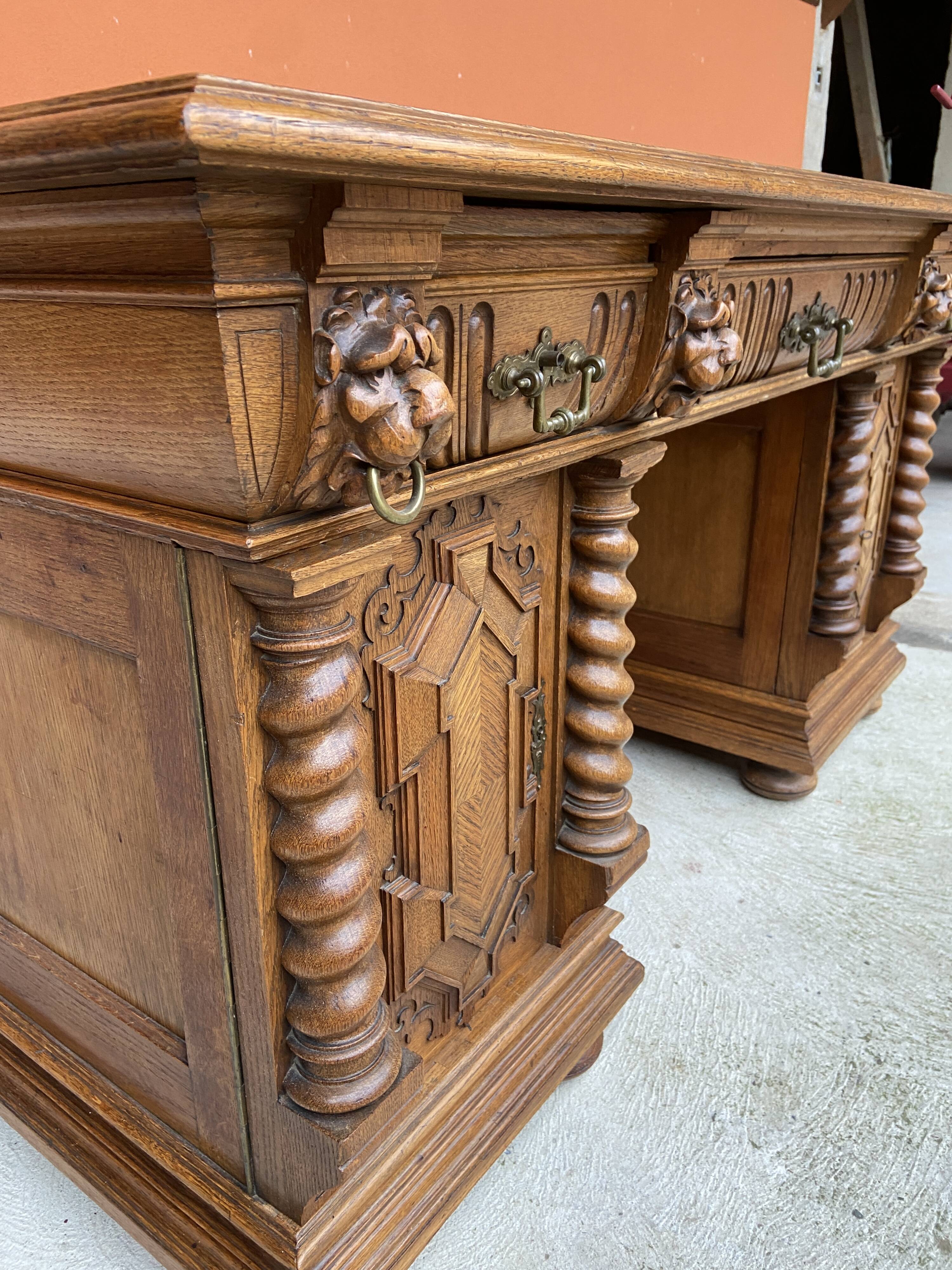 Renaissance style flat desk 1900