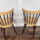 Pair of Baumann bistrot troquet chairs in yellow and brown wood