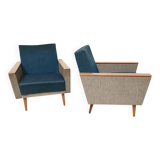 Pair of two-tone armchairs, 1960