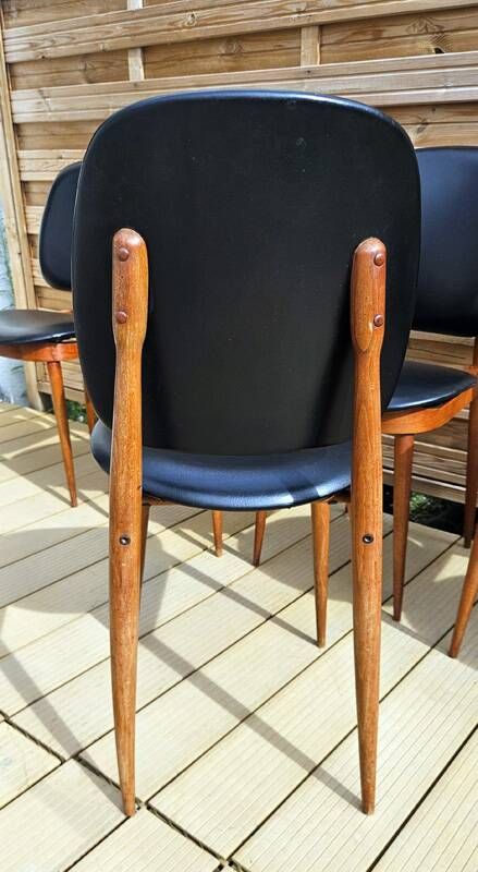 6 "Pegasus" chairs by Pierre Guariche for Baumann, France, 1960s.