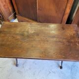 old bistrot table wooden top cast iron leg