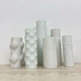 Set of 6 biscuit porcelain vases, 1970s