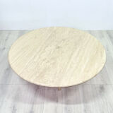 Round travertine coffee table, Italy 1970s