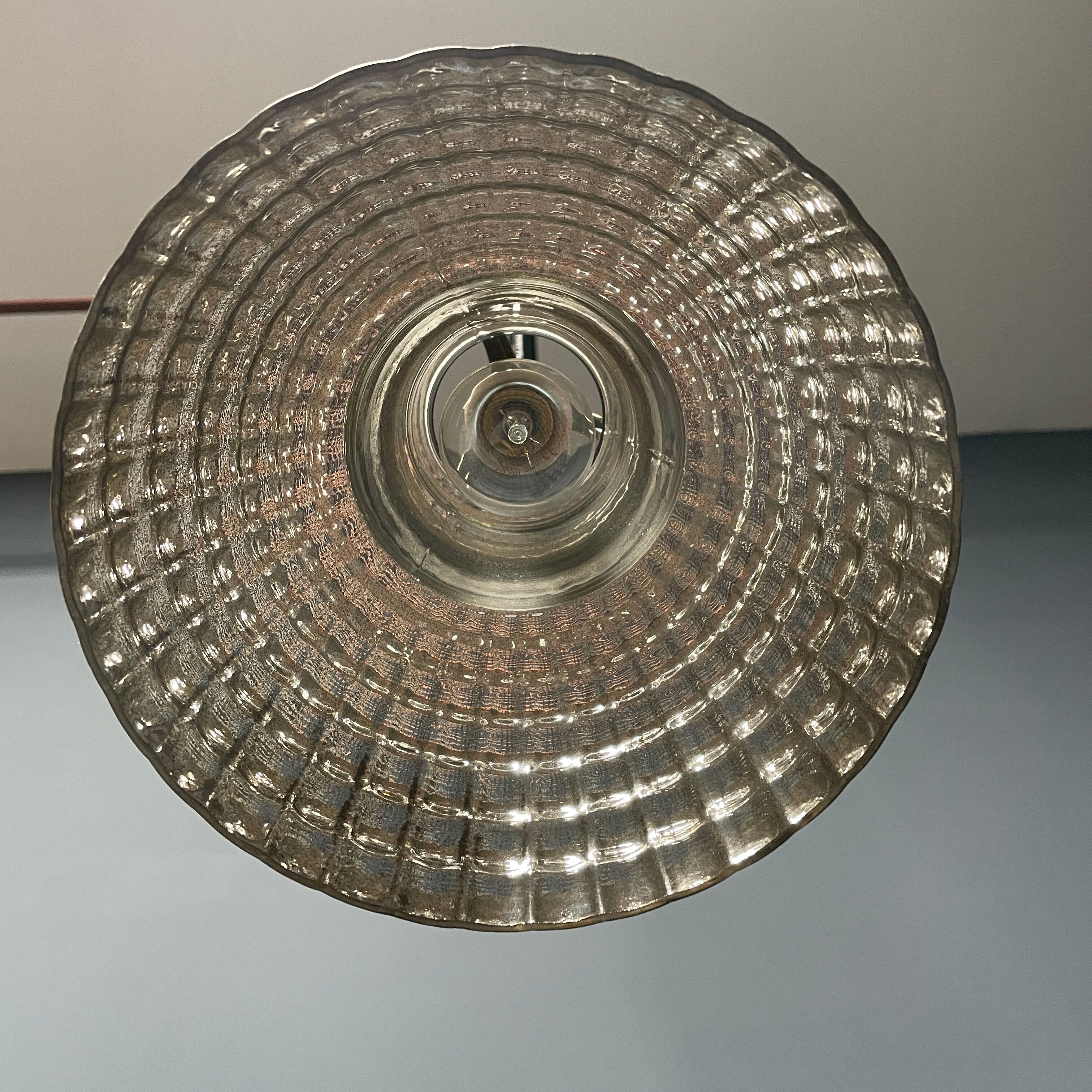 Old mercury glass hanging lamp with brass fixture