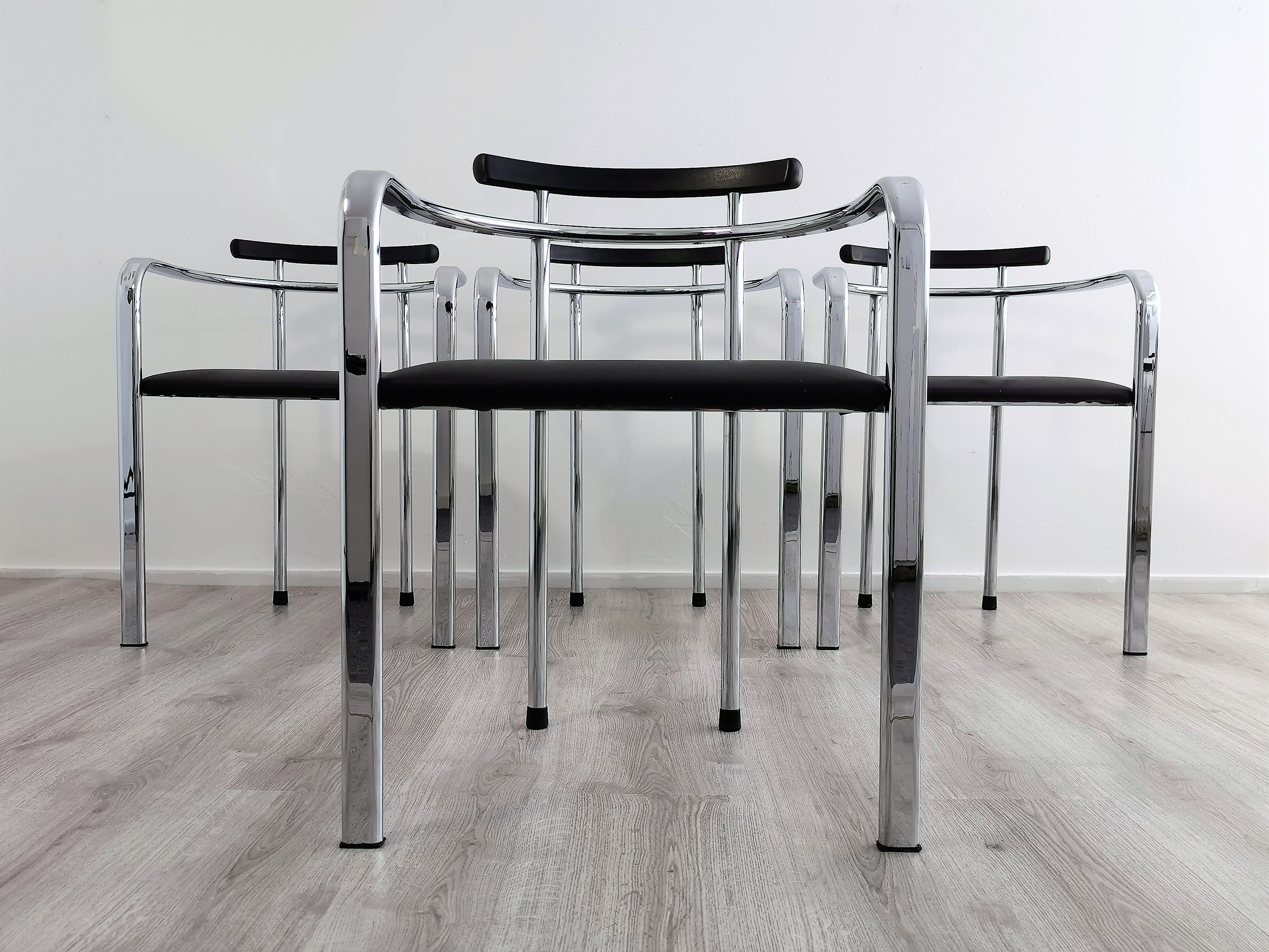 Set Italian dining chairs by Hank Lowenstein 1980's