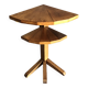 Guéridon d'angle en bois clair vintage