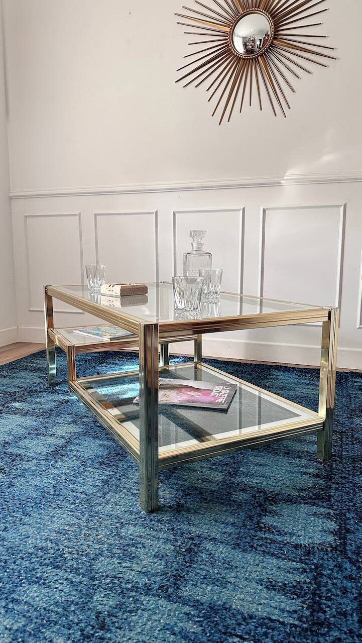 Vintage gold and silver coffee table