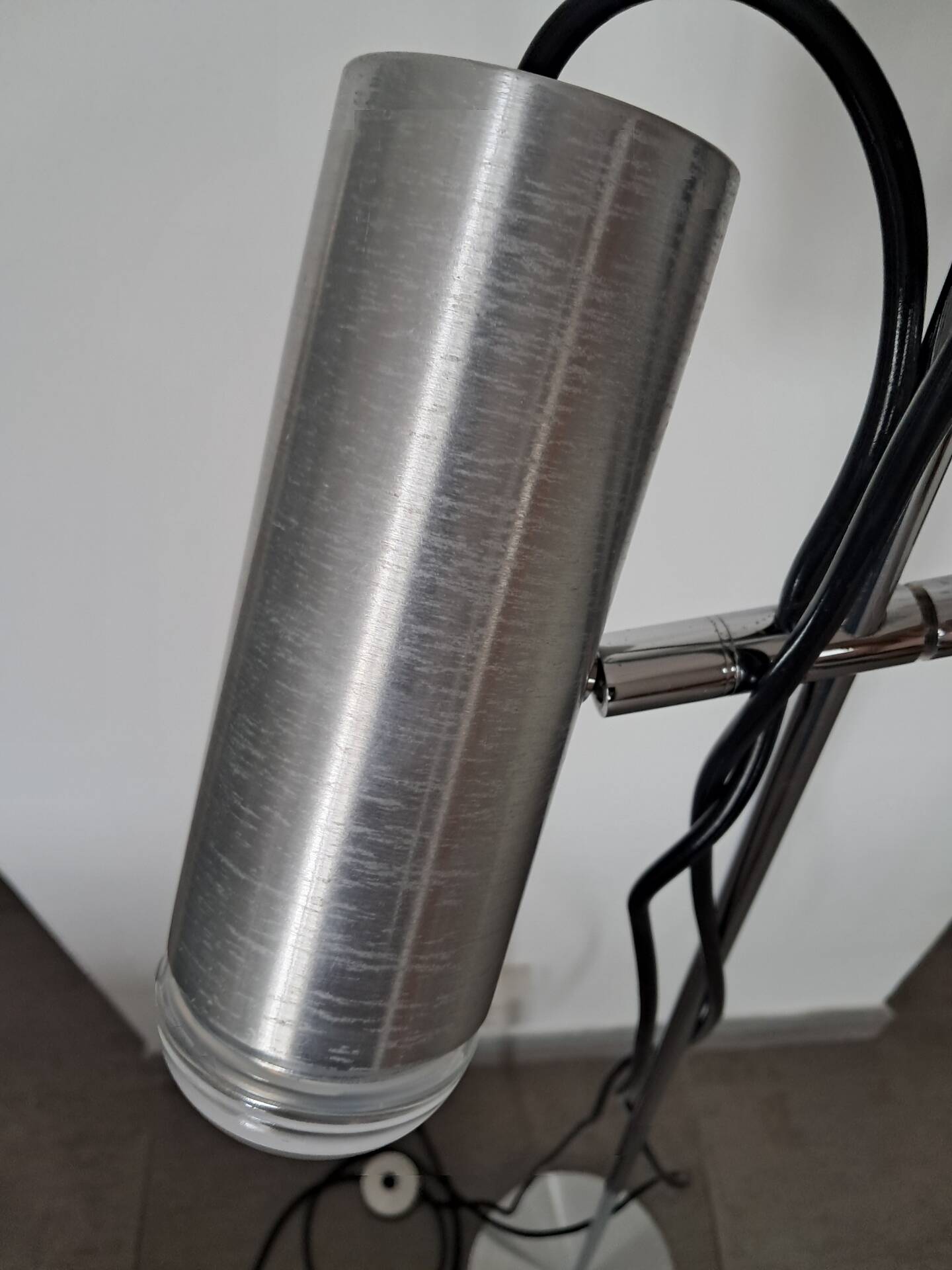 Chrome floor lamp from the 1970s