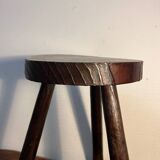 Tabouret rond tripode bois