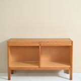 Oak sideboard with retractable doors