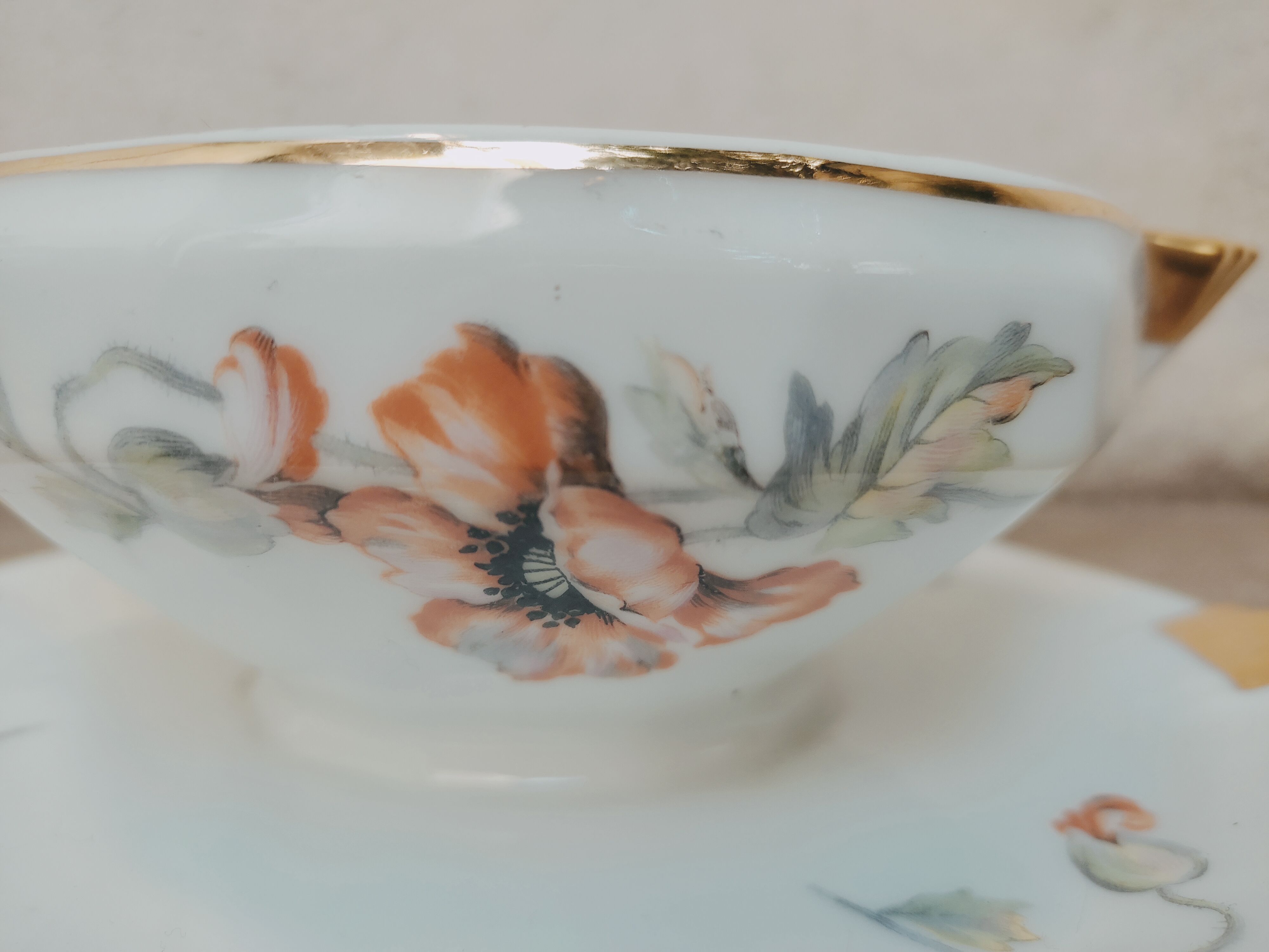 Art deco porcelain gravy boat