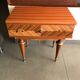 Chevet table in bois massive drawer decor de marquetry and fleur - vintage 60/70 years