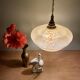 Vintag lampshade pendant light in yellow Clichy glass