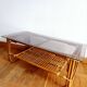 Vintage 1960s rattan coffee table
